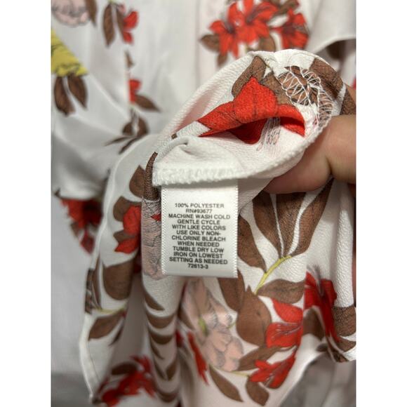 Liz Claiborne Women's Crew Neck Short Sleeve Floral Blouse Plus Size 3X - Picture 8 of 10